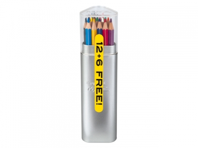 MXZ Tin 12+6 Free Coloured Pencils 6535M18